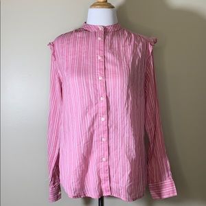 JOE FRESH Pink White Stripped Cotton Shirt Top SP